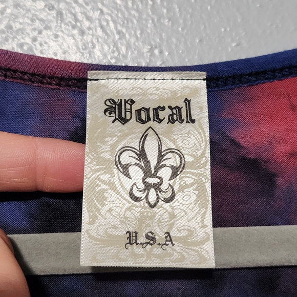 VOCAL Tunic Top Womens Small Purple Blue Pink Tie Dye Studded Boho USA Fairy Y2K - Picture 3 of 14